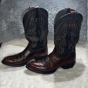 Ariat Mens Comeback Western Round Toe Boots Brown Black 10016364 Size 9D